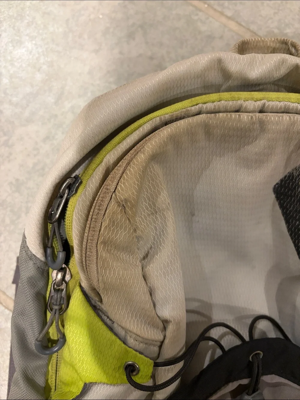 Black Diamond Backpack in Lime and Taupe Accent